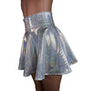 Skater Skirt - Holographic Silver on White - Peridot Clothing