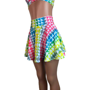 Skater Skirt - Neon Tetris - Peridot Clothing