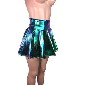 Skater Skirt - Oil Slick Holographic - Peridot Clothing