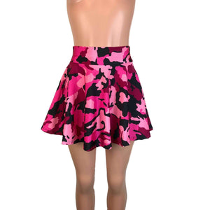 Skater Skirt - Pink & Black Camo - Peridot Clothing