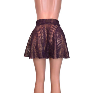 Skater Skirt - Purple Metallic Lace - Peridot Clothing