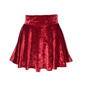 Skater Skirt - Red Crushed Velvet - Peridot Clothing