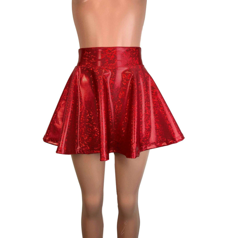 Skater Skirt - Red Shattered Glass Holographic - Peridot Clothing