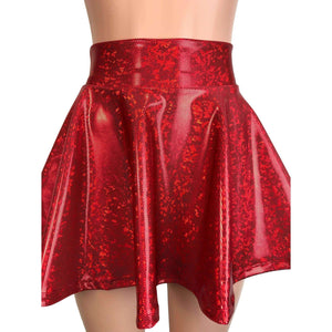 Skater Skirt - Red Shattered Glass Holographic - Peridot Clothing