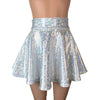 Skater Skirt - Silver on White Shattered Glass Holographic - Peridot Clothing