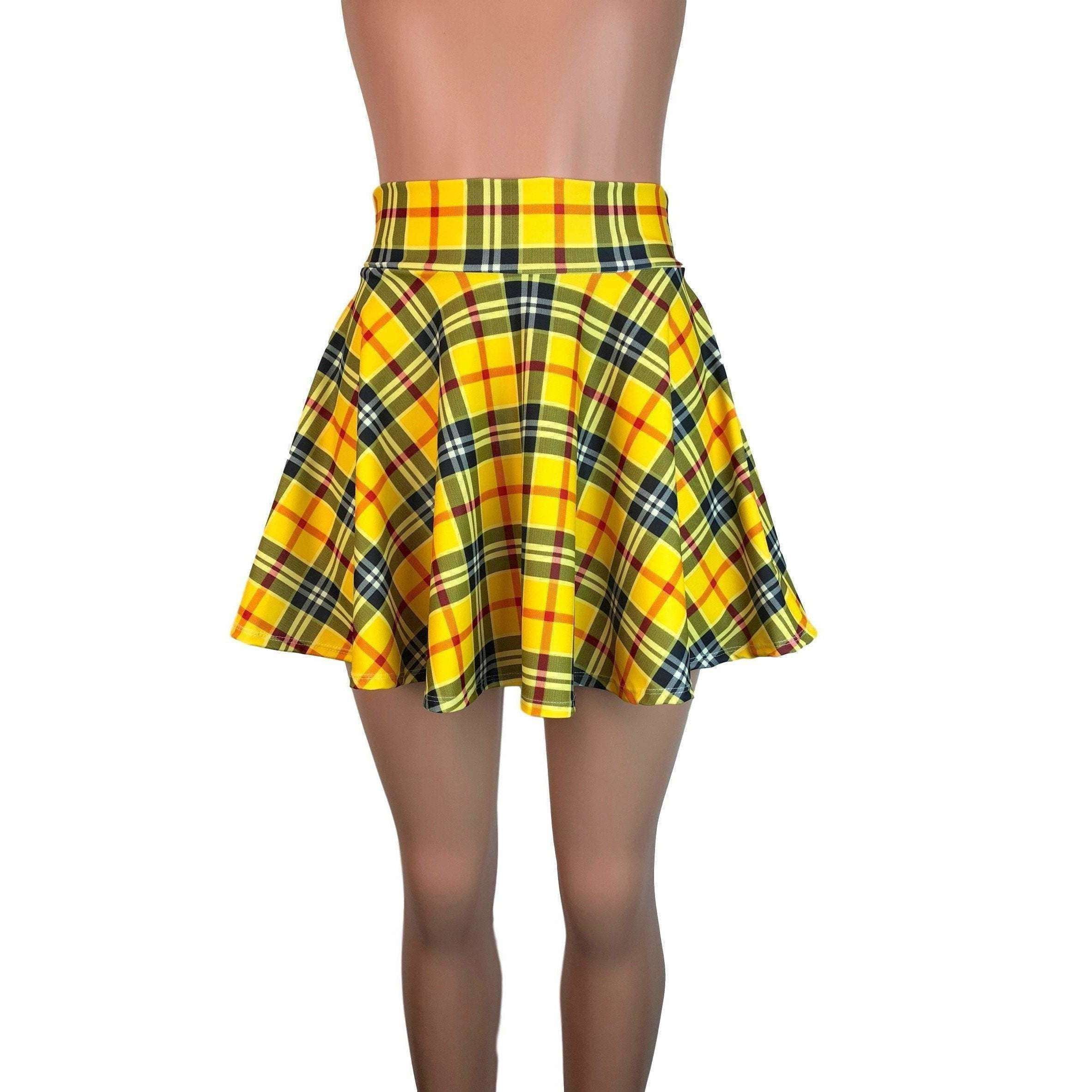 Clothing Plaid Skater Skirt India Women's High Waist Plaid Tennis