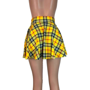 Skater Skirt - Yellow Plaid - Peridot Clothing