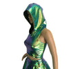 Sleeveless Cropped Hoodie - Oil Slick Holographic - Peridot Clothing