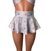 10" Super Mini Spider Web High Waisted Skater Skirt - Peridot Clothing