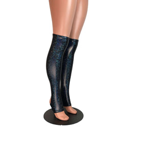 Stirrup Leg Sleeves - Black Holographic Shattered Glass, Calf Sleeves - Peridot Clothing