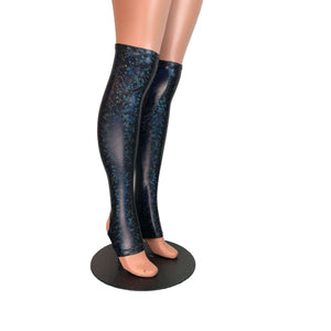 Stirrup Leg Sleeves - Black Holographic Shattered Glass, Calf Sleeves - Peridot Clothing