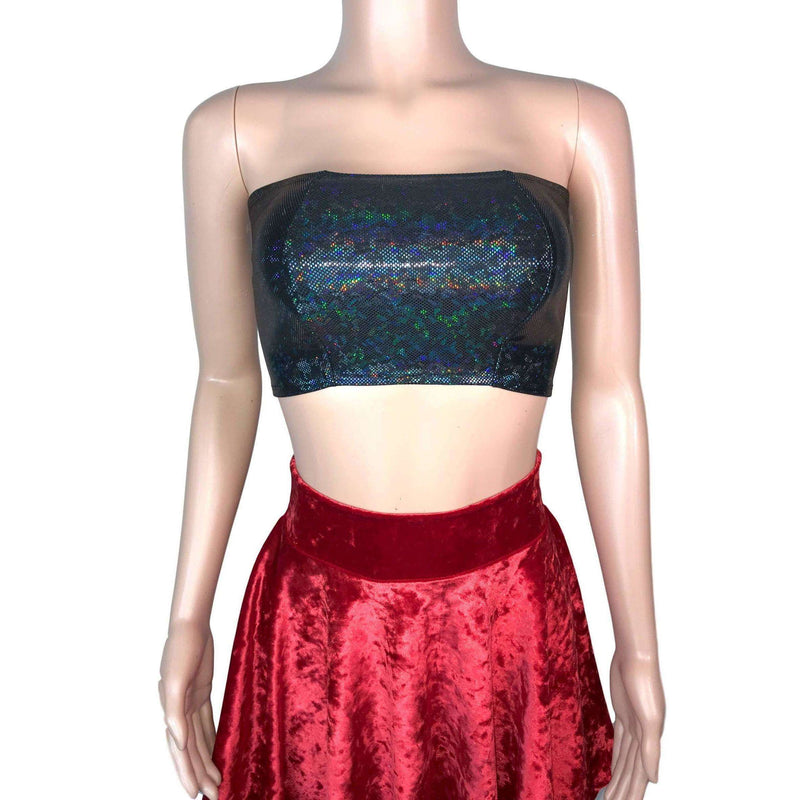Tube Top Bandeau - Black Shattered Glass Holographic - Peridot Clothing