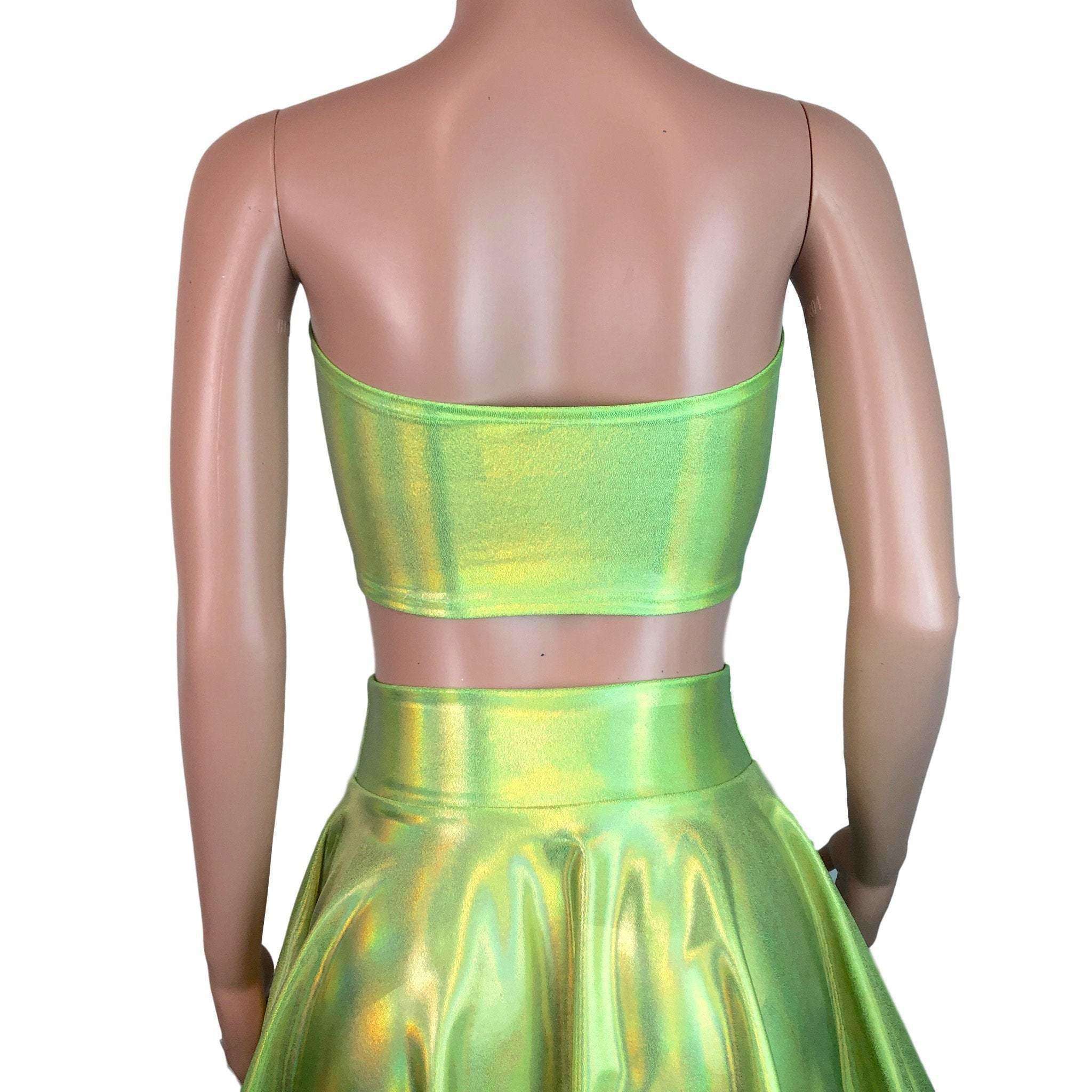 Tube Top Bandeau - Lime Green Holographic XSmall Tube Top Bandeau - Lime Green Holographic XSmall