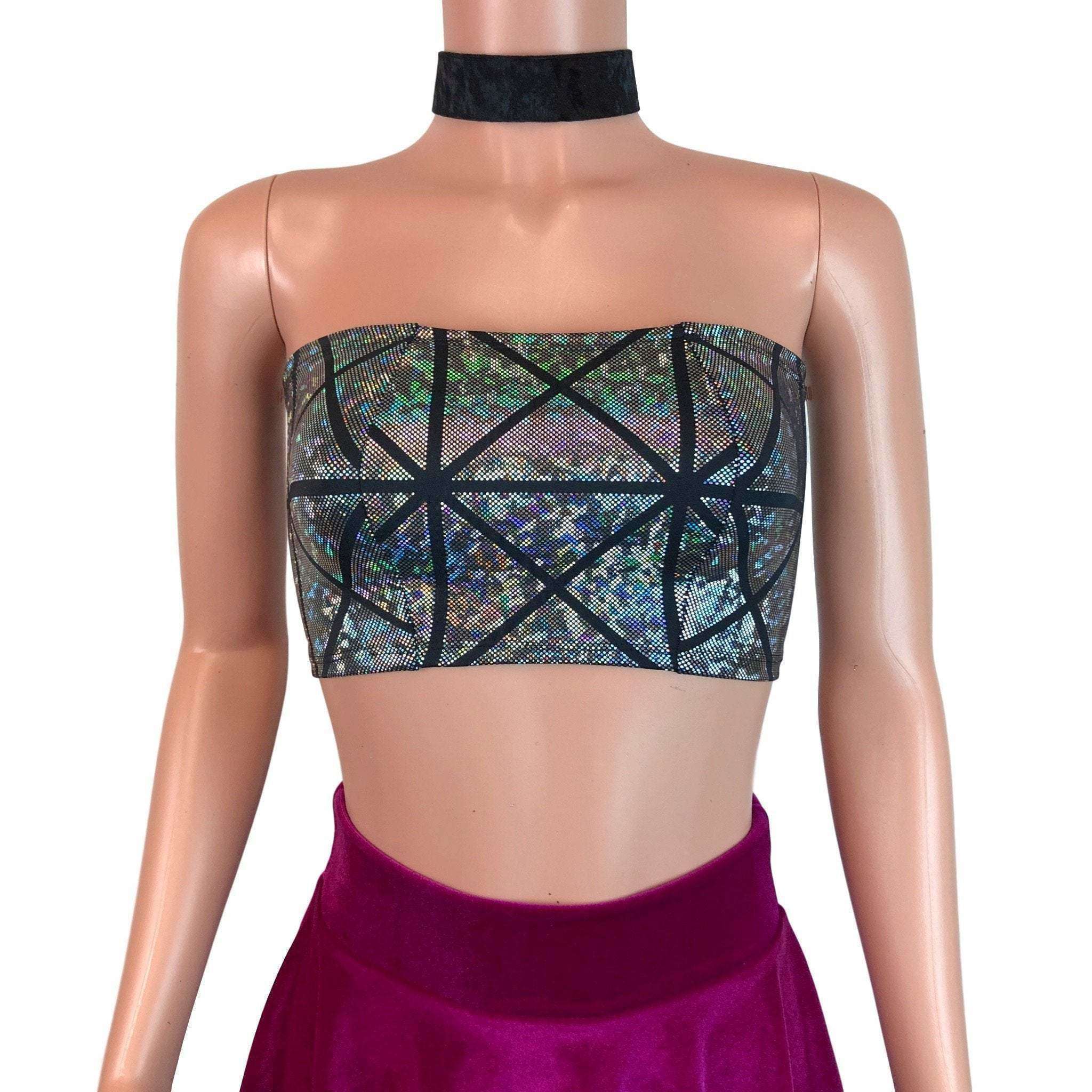 Silver Shattered Glass Holographic Bralette– Peridot Clothing