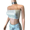 Tube Top Bandeau - Silver Shattered Glass Holographic - Peridot Clothing