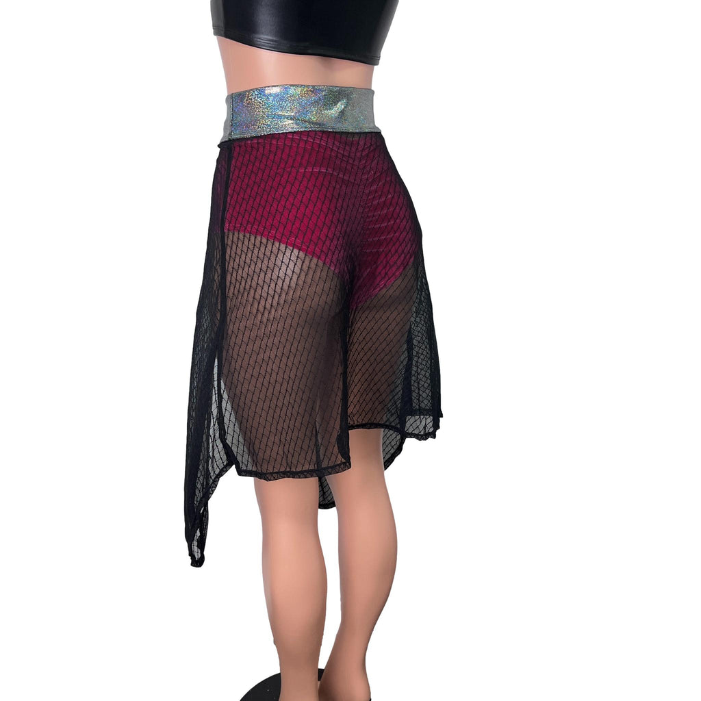 Lace-Up Corset Skirt - Holographic Spider Web– Peridot Clothing