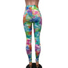 Watercolor Pastel Print High Waist Leggings Pants - Peridot Clothing