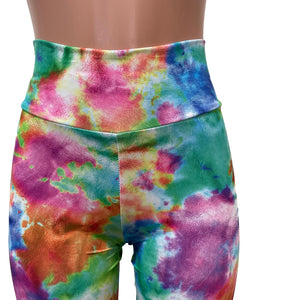 Watercolor Pastel Print High Waist Leggings Pants - Peridot Clothing
