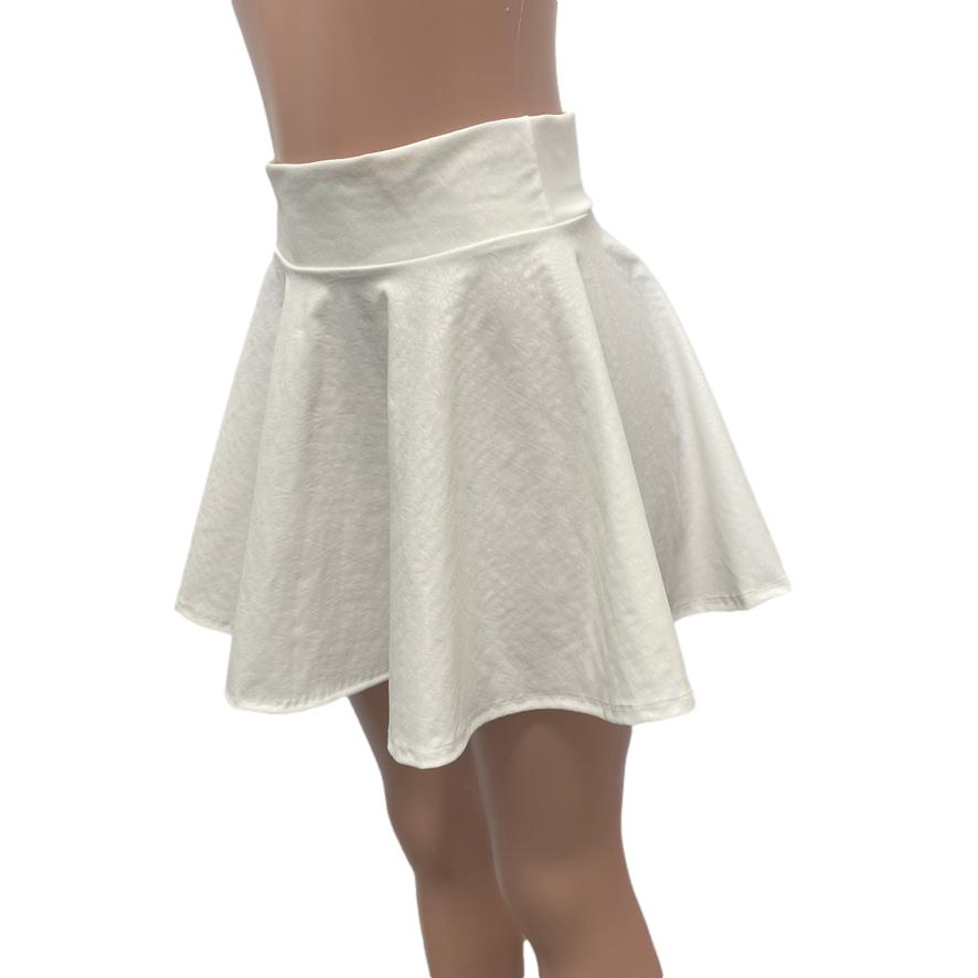 SALE Skater Skirt White Mandala Embossed Peridot Clothing